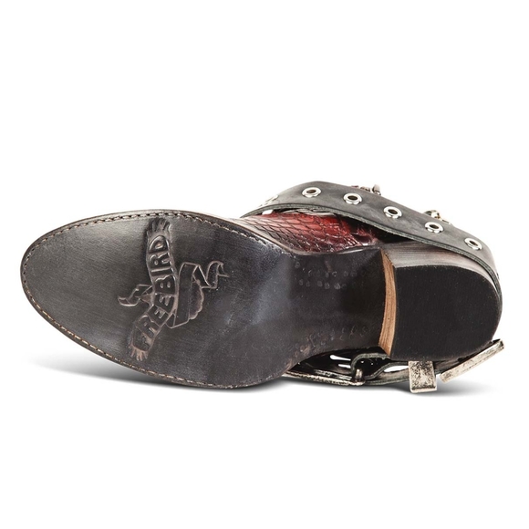 NWT Freebird by Steven Saloon Red Croco Leather Western Ankle Booties - Picture 7 of 9